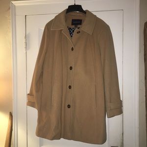 Lands End Wool blend Camel Swing Coat - Size 24